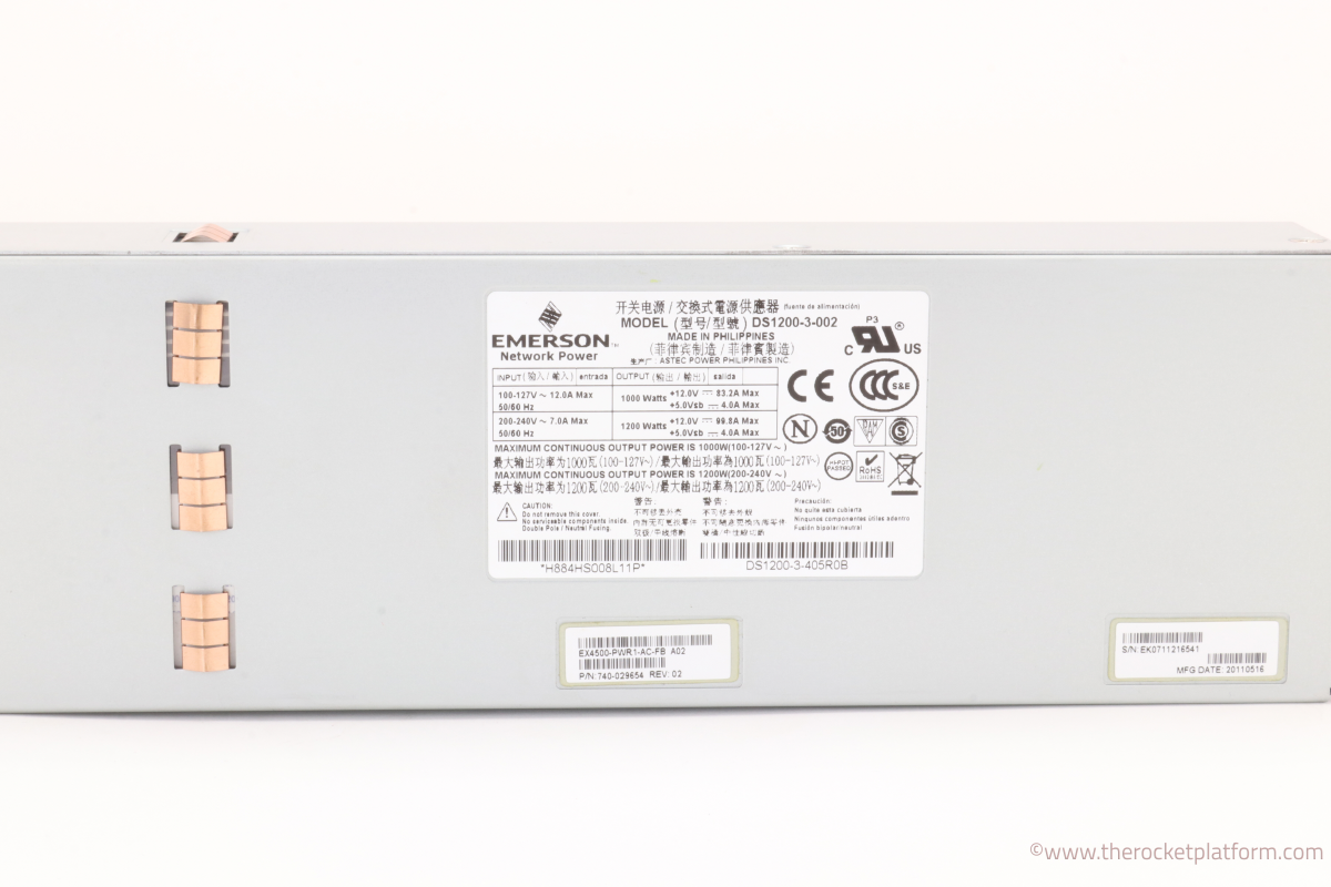 DS1200-3-405R0B - Juniper EX4500 1200 Watt AC Power Supply Assembly Front to Back
