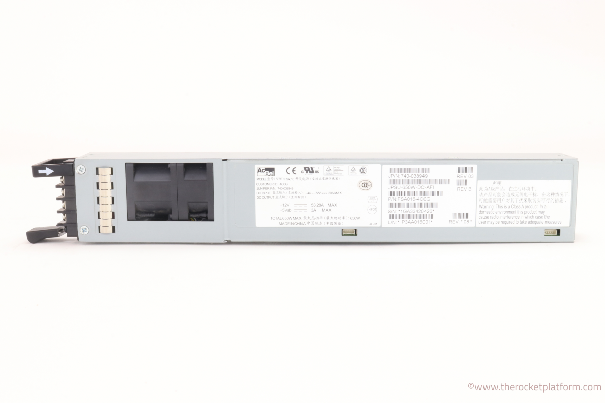 JPSU-650W-DC-AFI - Juniper EX4550/EX4600/EX4650 650 Watt DC Power Supply Assembly AFI