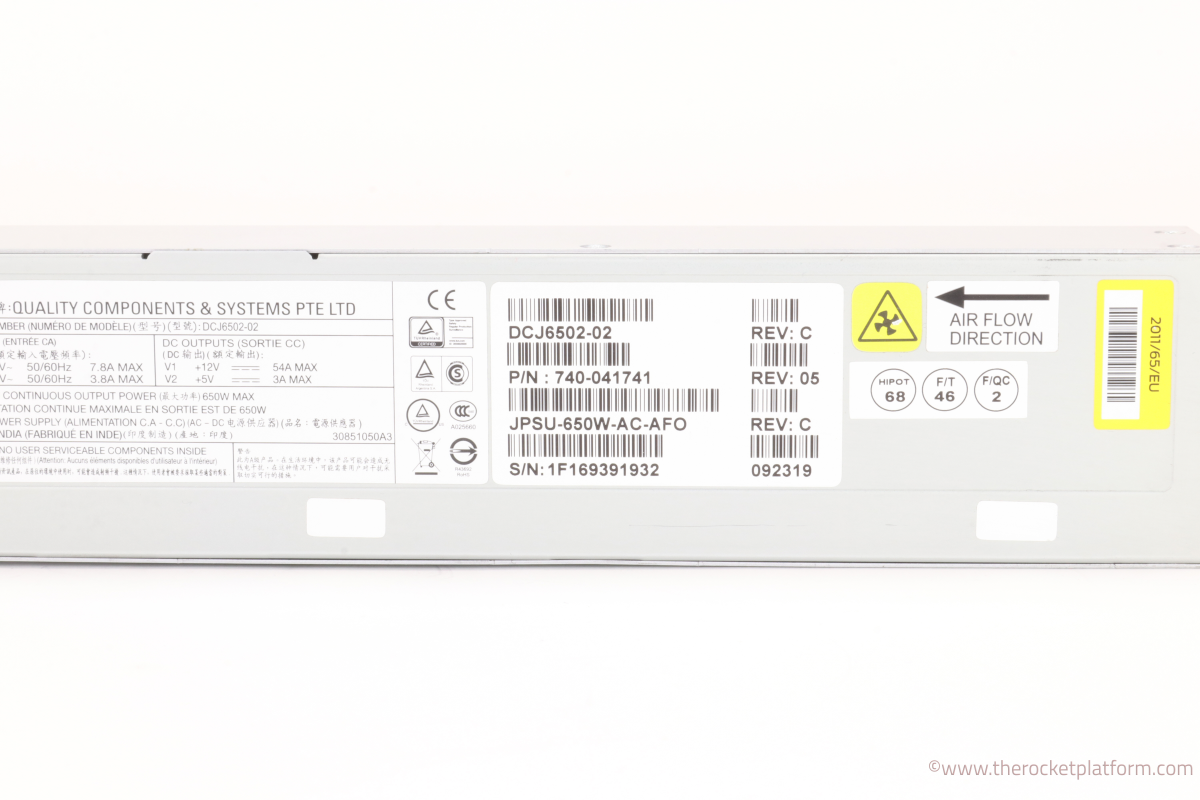 740-041741 - Juniper EX4550/EX4600/EX4650 650 Watt AC Power Supply Assembly AFO