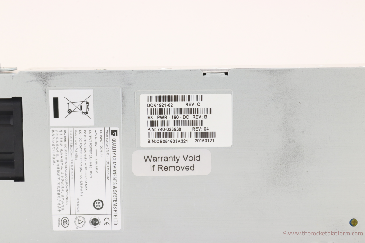 740-071378 - Juniper EX3200/EX4200 190 Watt DC Power Supply Assembly
