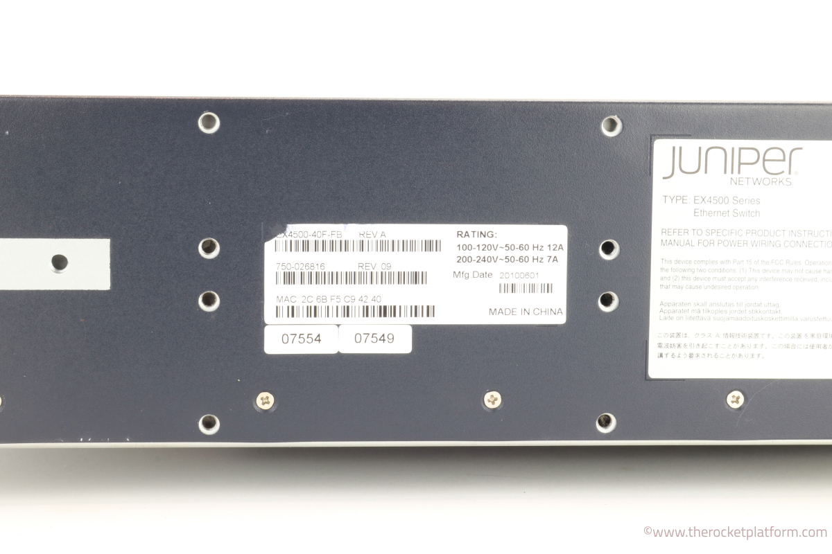 750-026816 - Juniper EX4500-40F-FB Network Switch Barebones Chassis Assembly